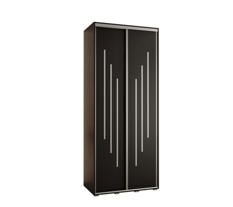 Szafa przesuwna Abiks DAVOS 8 wysoka szer.120cm gł.60cm czarny/czarny/srebrny 1szt.