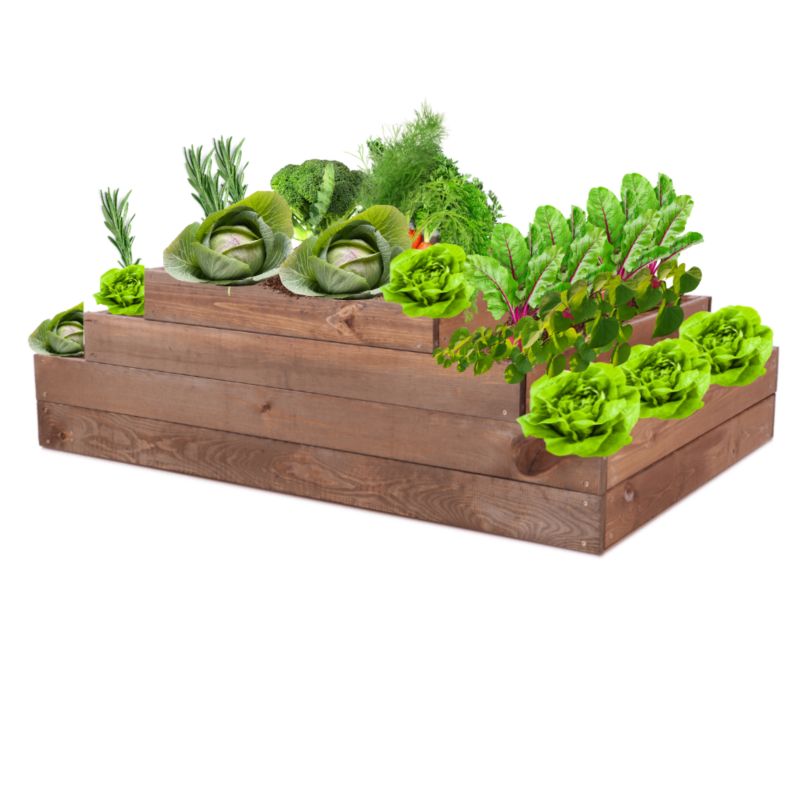 Skrzynia warzywna MODO24 regulowana inspekt 36x117x80 cm brązowe impregnowane drewno 1 szt