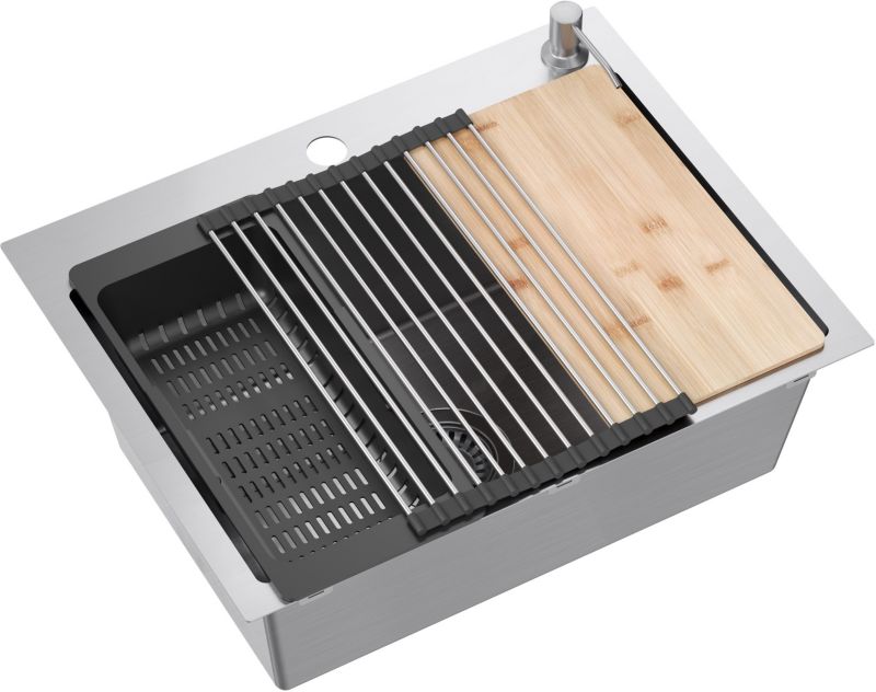 Zlewozmywak Quadron Luke 1-komorowy 58x45 cm stal szlachetna z akcesoriami 1 szt.