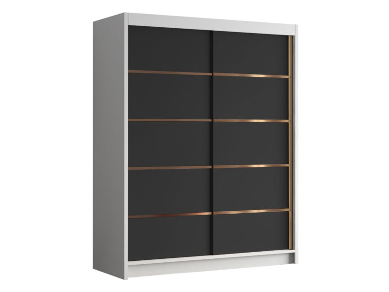 Szafa MIRJAN 24 przesuwna Flavio IV 150 biały/czarny 1 szt.