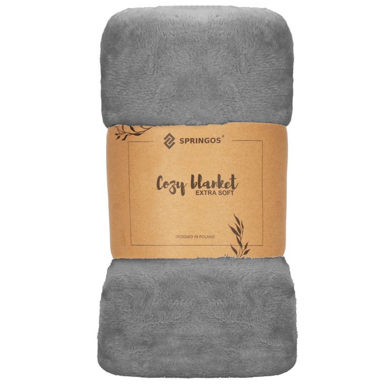 Narzuta na łóżko, pled Springos 200x220 cm szary 1 szt.