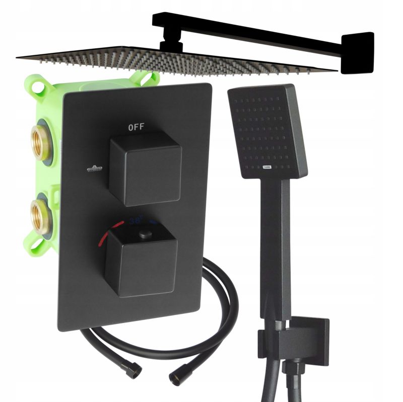 Zestaw prysznicowy termostatyczny podtynkowy Estiva DIGO 30 Black czarny 1 kpl