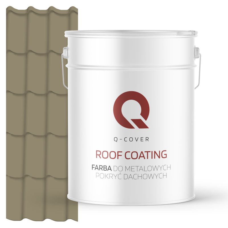 Farba do Metalowych Pokryć Dachowych Q-Cover Szaro-żółty RAL7034 Satyna 10L