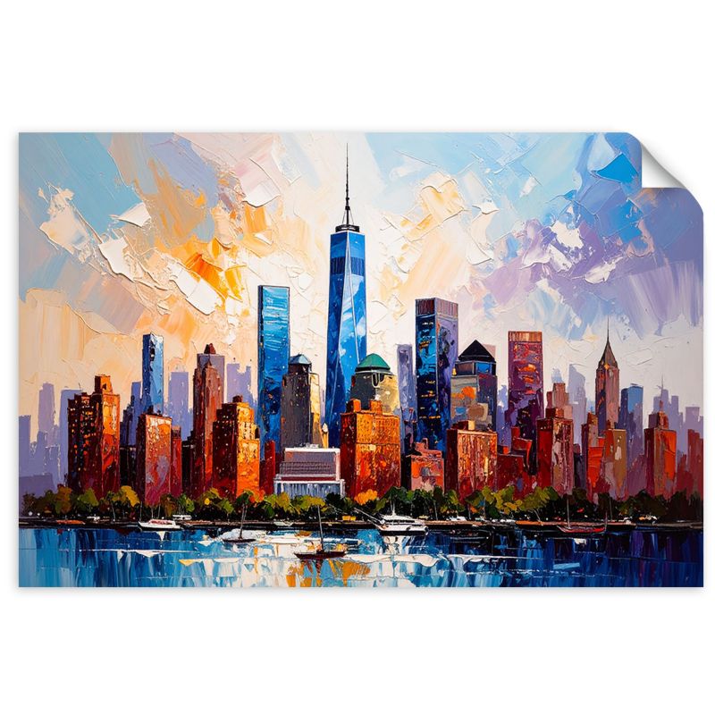 Naklejka na ścianę do salonu sypialni Feeby Nowy Jork Manhattan 45x30cm 1szt