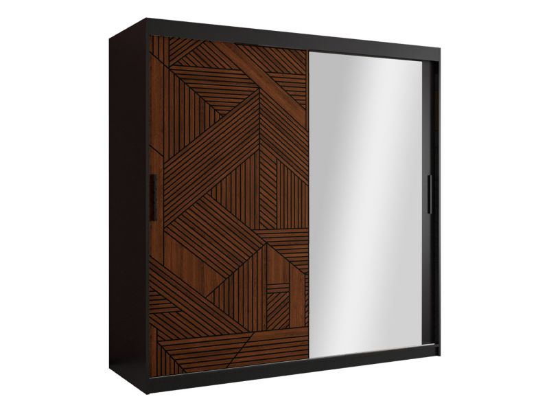 Szafa MIRJAN 24 Marsylia II 180 z szufladami czarny mat/orzech ciemny 1 szt.