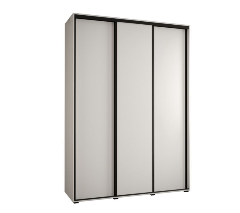 Szafa przesuwna Abiks CANNES 1 180 gł 45 biały/biały/czarny 1szt.