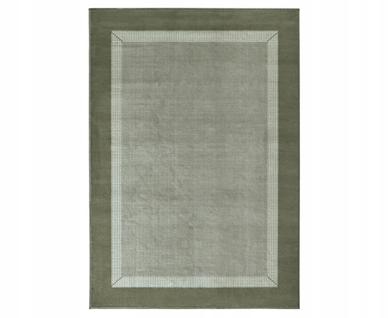 Dywan Hanse Home nowoczesny do salonu 200x290cm,zielony z ramką miękki włos 1 szt.