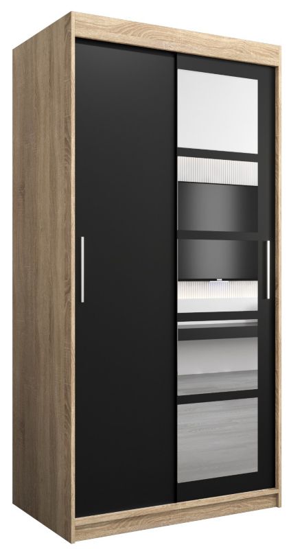 Szafa przesuwna Abiks ROMA 1 100 sonoma + czarny mat 1 szt.