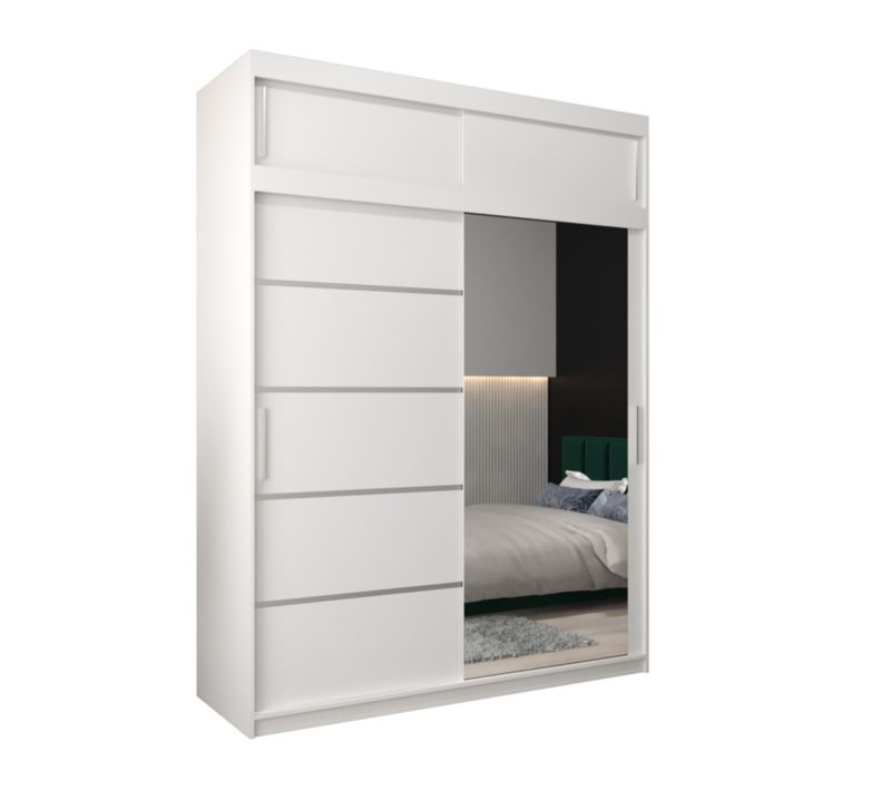 Szafa przesuwna Abiks Verona 2 180 biały + biały z nadstawką 1 szt.