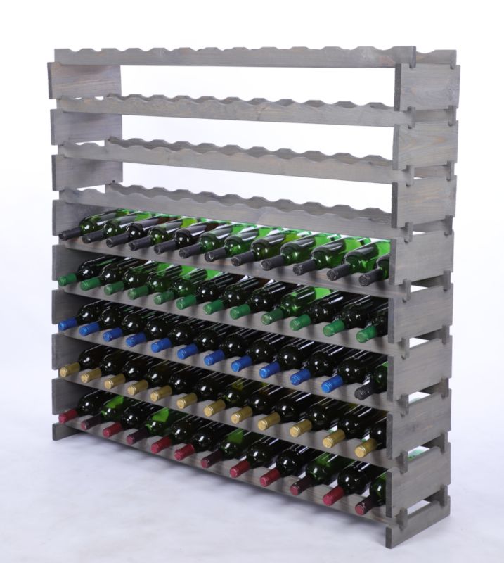 Stojak na wino MODO24 regał modułowy na butelki 9 leżni x 12 butelek montaż bez narzędzi impregnacja szara 1 szt.