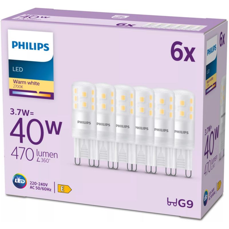 Żarówka LED Philips G9 3.7W 470lm 2700K 320st 6 szt.
