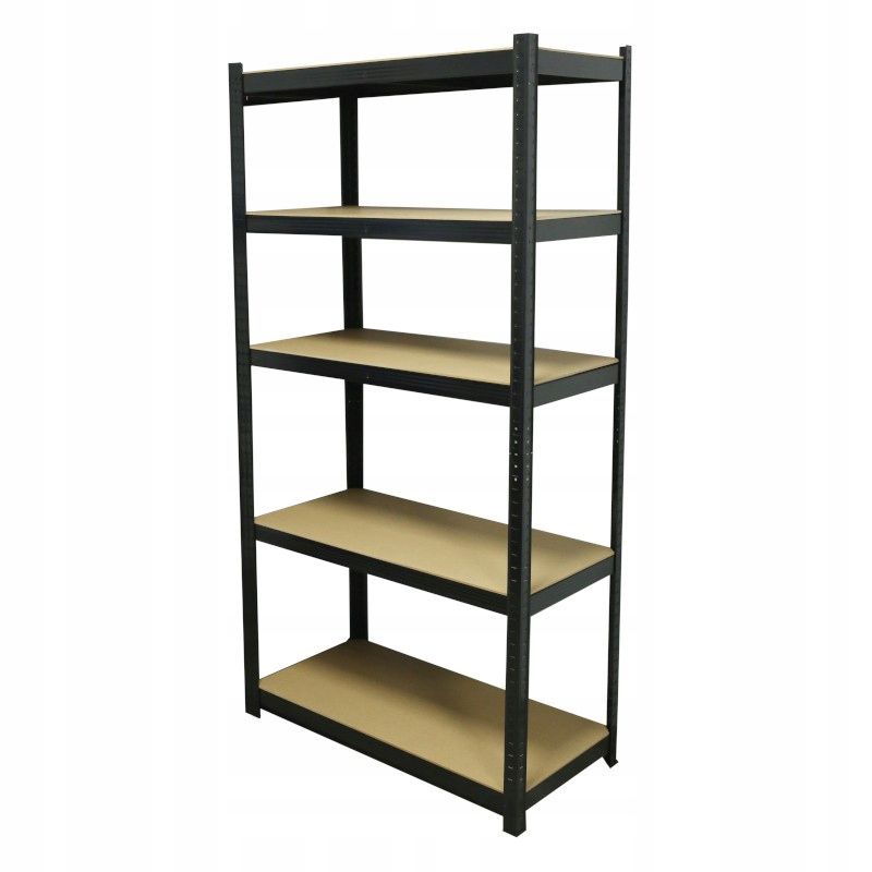 Regał Metalowy FEINZ Garażowy Magazynowy Czarny 180X90X45 Cm 5 Półek 175 Kg 1 Szt.