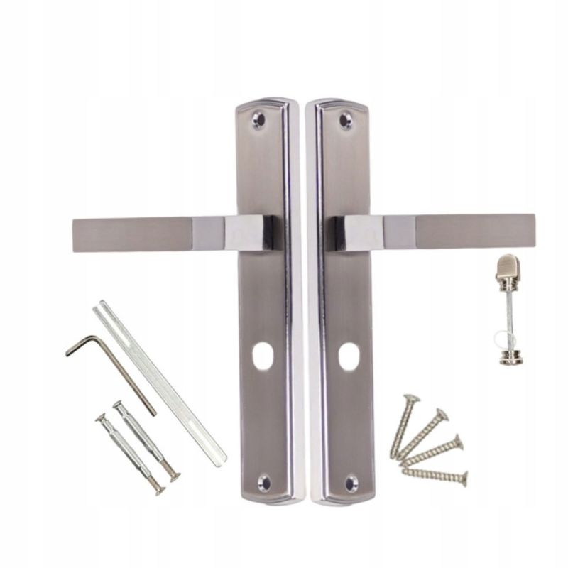 Klamka FEINZ Drzwiowa 72Mm Wc Łazienkowa Nikiel Chrom Bravo Zestaw Dwóch Klamek 1 szt.