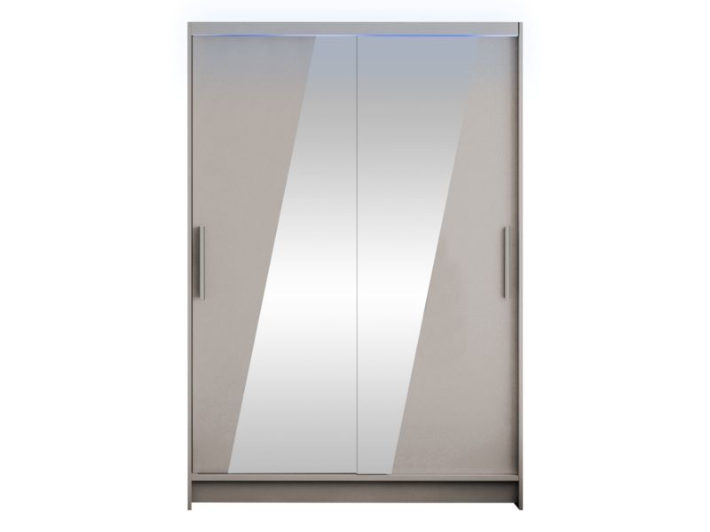 Szafa MIRJAN 24 z drzwiami przesuwnymi Miami VIII z oświetleniem RGB kaszmir/lustro 1 szt.