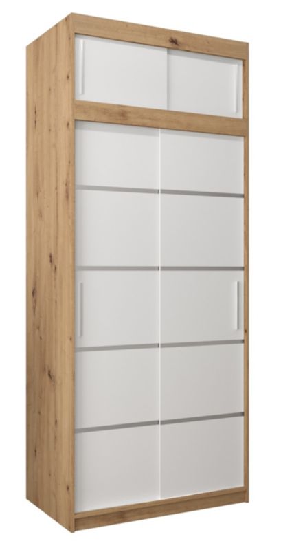 Szafa przesuwna Abiks Verona 1 100 artisan + biały z nadstawką 1 szt.