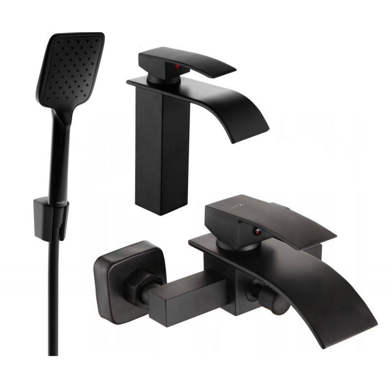 Zestaw wannowy Mexen Aries czarny 744803R62-70 1 szt.