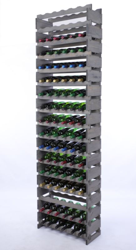 Stojak na wino MODO24 regał modułowy na butelki 17 leżni x 6 butelek montaż bez narzędzi impregnacja szara 1 szt.