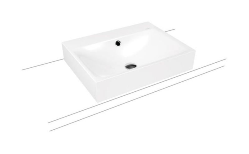 Umywalka nablatowa Kaldewei Silenio 60x46 cm prostokątna biała z przelewem 1 szt.