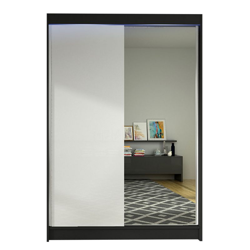 Szafa MIRJAN 24 z drzwiami przesuwnymi Lino I z oświetleniem RGB czarny/biały 1 szt.