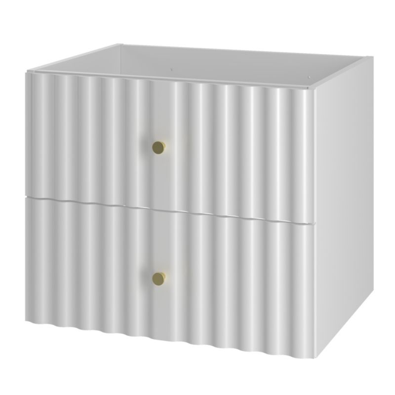 Szafka łazienkowa Furnidea 60 cm biała ryflowane fronty złote uchwyty Aqua 1 szt.