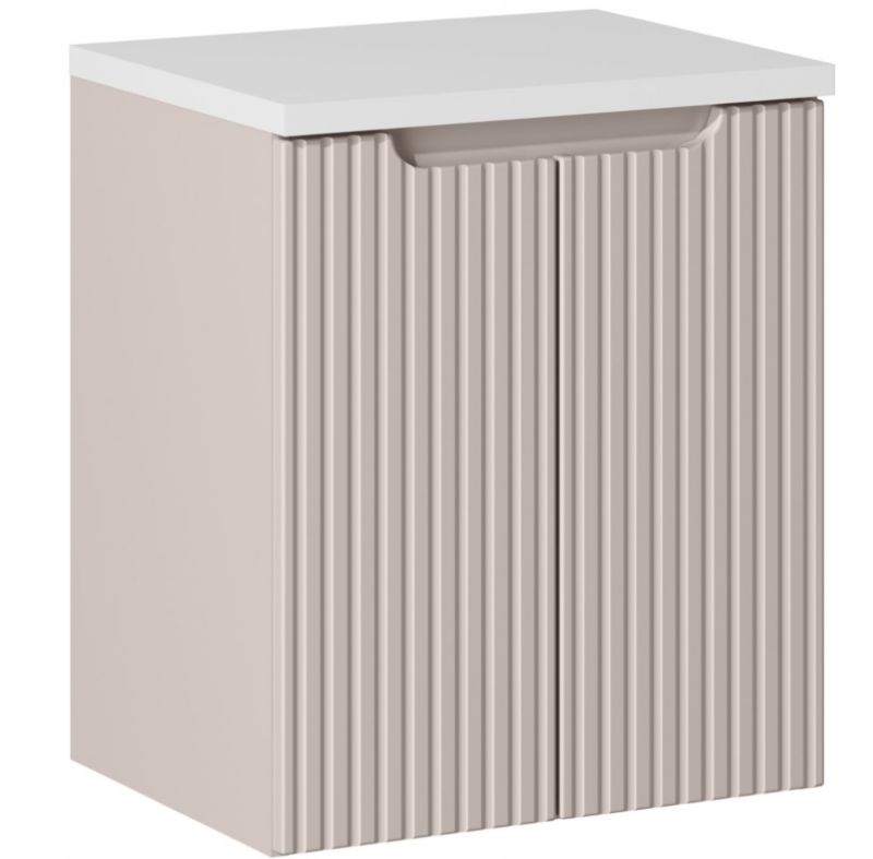 Szafka pod Umywalkę łazienkowa 50 cm Wisząca z Blatem Biały Nova Kaszmir Kaszmirowa Furnidea 1 szt.