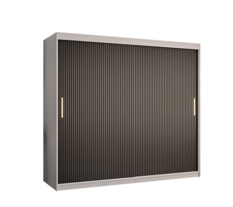 Szafa przesuwna Abiks RIFLO SLIM 1 200 biały mat + czarny mat 1 szt.