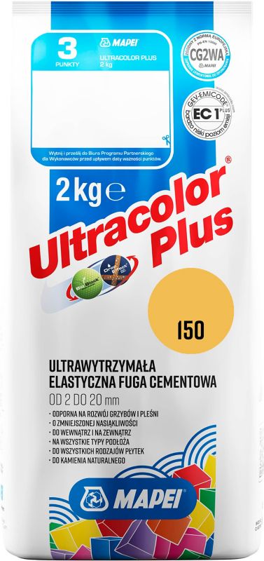 Fuga elastyczna Mapei Ultracolor Plus 150 żółta 2 kg