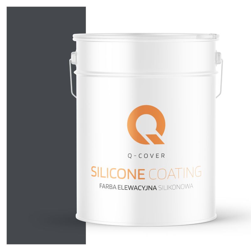 Farba Elewacyjna Silikonowa Fasadowa Q-Cover Szary stalowy RAL7024 10L