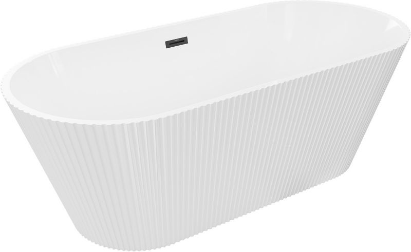 Wanna wolnostojąca Mexen Yara biała 170x75 cm z czarnym przelewem 1 szt.