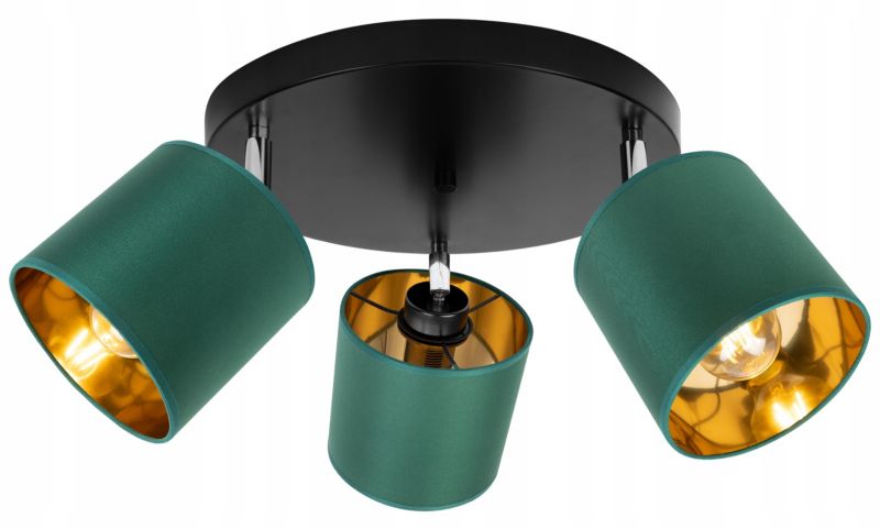 Lampa sufitowa wisząca kinkiet Light Home LH Gama 3x E27 60W zielony/złoty 1szt.