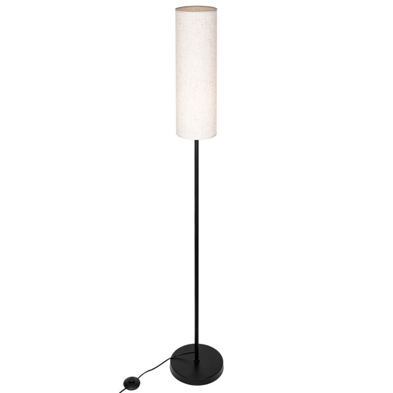 Lampa podłogowa LED MasterLED Passo E27 150cm IP20 stal tkanina czarna rattanowa 1 szt.