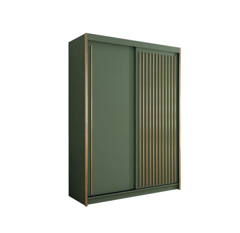 Szafa przesuwna Bettso Tiara 150 cm ze złotymi lamelami zielony 1szt.