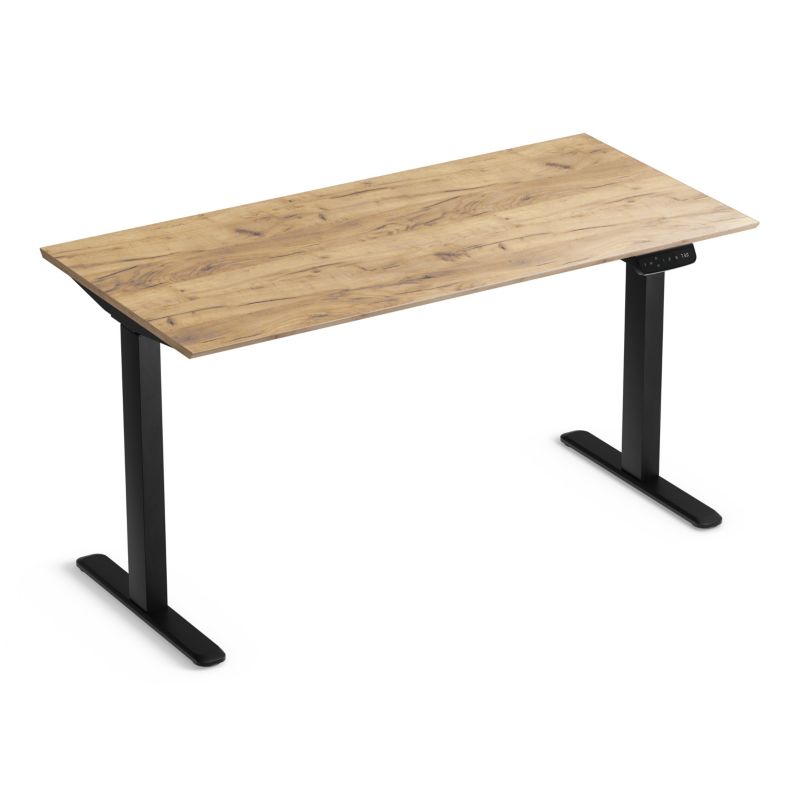 Biurko elektryczne regulowane LVNSystem Control Pro 140 czarny/dąb craft złoty 1 szt.