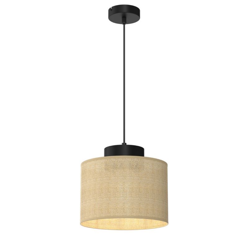 Lampa wisząca Luminex Jute czarno-beżowa wym: 110 x 25 x 25 cm 1xE27 x 15W 1 szt.