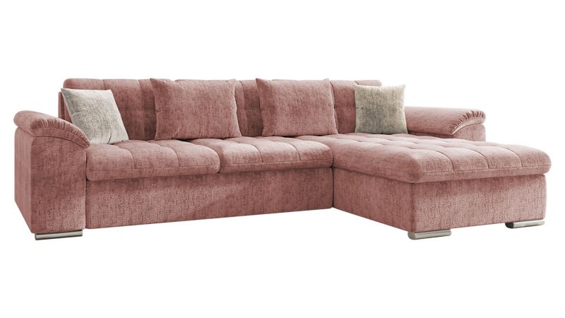 Narożnik z funkcją spania MIRJAN 24 Diana Premium prawy pastelowy róż/pastelowy róż/kość słoniowa 1 szt.