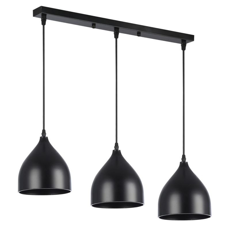 Lampa sufitowa wisząca 3x E27 MasterLED Como żyrandol oprawa loft 120 cm IP20 czarna 1szt.