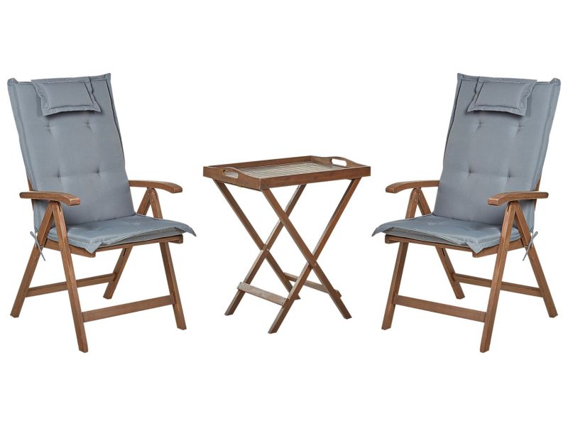 Zestaw mebli balkonowych Z poduszką Amantea Drewno Szary 1 kpl