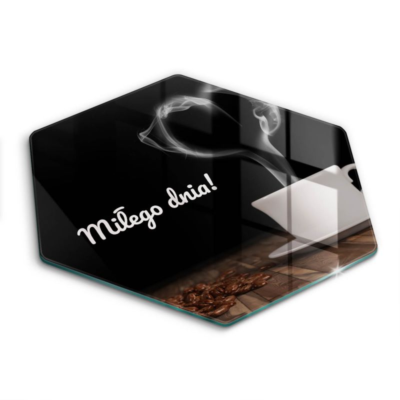 Szklana deska do krojenia Wallfluent h40 cm Napis: Miłego dnia 1 szt.