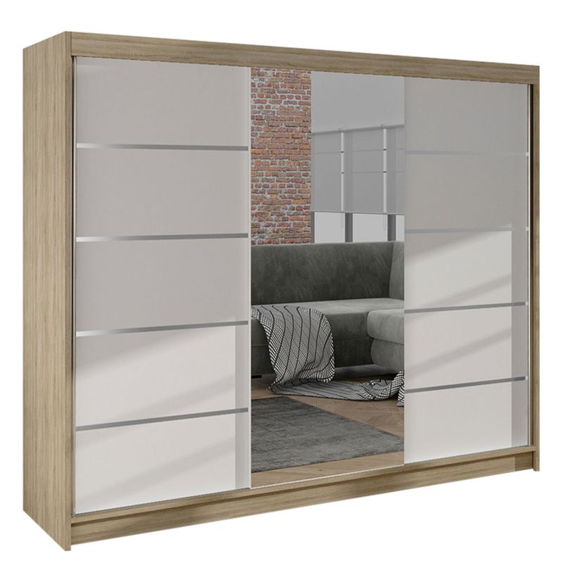 Szafa MIRJAN 24 z drzwiami przesuwnymi Derby VI dąb sonoma/biały 1 szt.