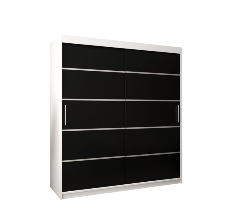 Szafa przesuwna Garderoba Abiks Verona 1 180 biały + czarny 1 szt.