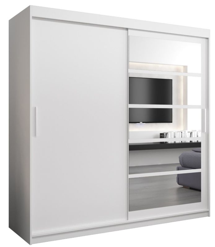 Szafa przesuwna Abiks ROMA 1 200 biały mat + biały mat 1 szt.