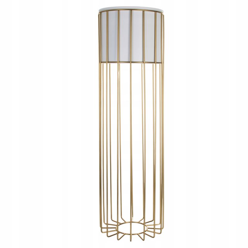 Urokliwe Wnętrza Kwietnik Stojący Metal Biało Złoty Stojak Loft Druciany 70Cm - 1 szt.