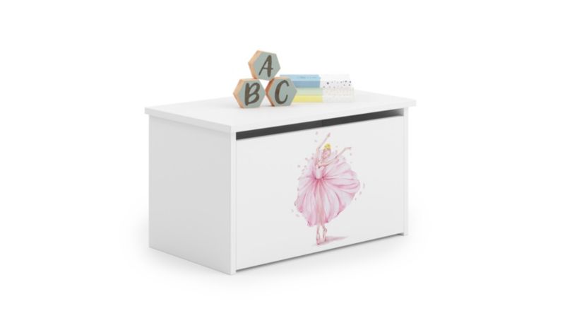 Skrzynia na zabawki Kobi Daria biała z nadrukiem Księżniczka 1 szt.