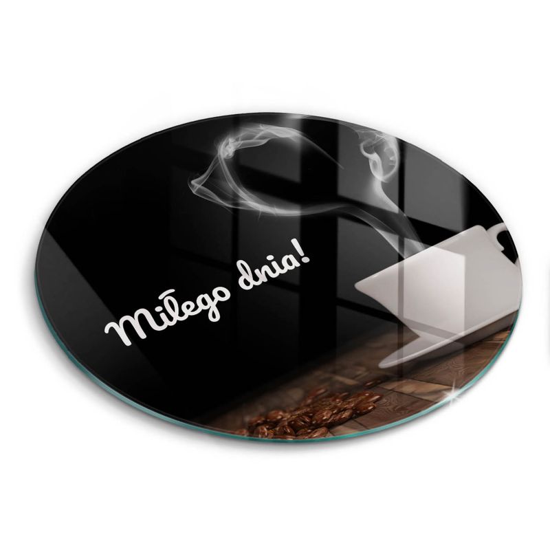 Szklana deska do krojenia Wallfluent fi30 cm Napis: Miłego dnia 1 szt.