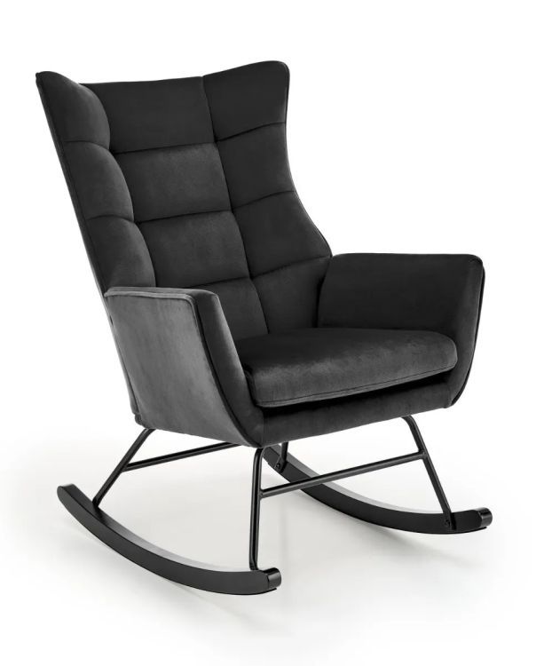 Fotel Halmar bujany BAZALTO VELVET czarny 1 szt