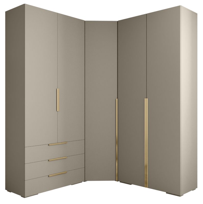 Garderoba wysoka do przedpokoju Abiks INOVA 1 Z1 kaszmir+złoty 1szt.