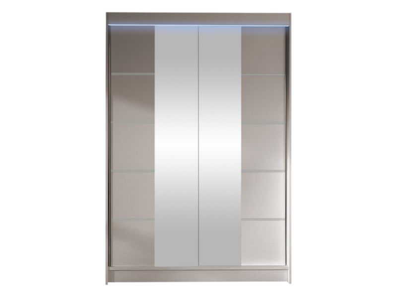 Szafa MIRJAN 24 z drzwiami przesuwnymi Lino V z oświetleniem RGB kaszmir 1 szt.