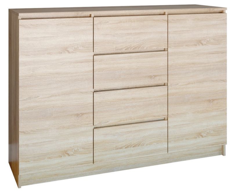 Komoda Topeshop Szafka 2D4S 120 - Dąb Sonoma 40x120x97 cm 1 szt.