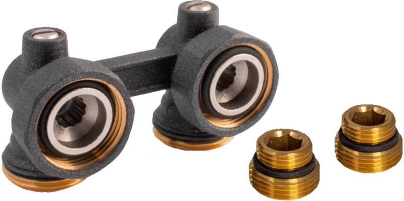 Przyłącze kątowe do grzejnika V antracyt