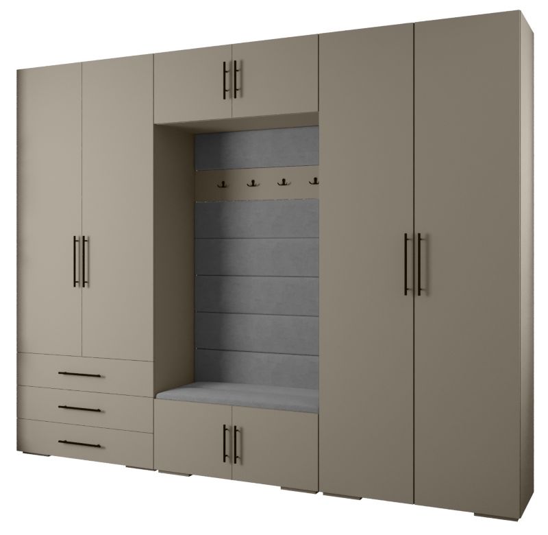 Garderoba do przedpokoju Abiks INOVA 3 Z14 kaszmir+czarny+manila16 1 szt.